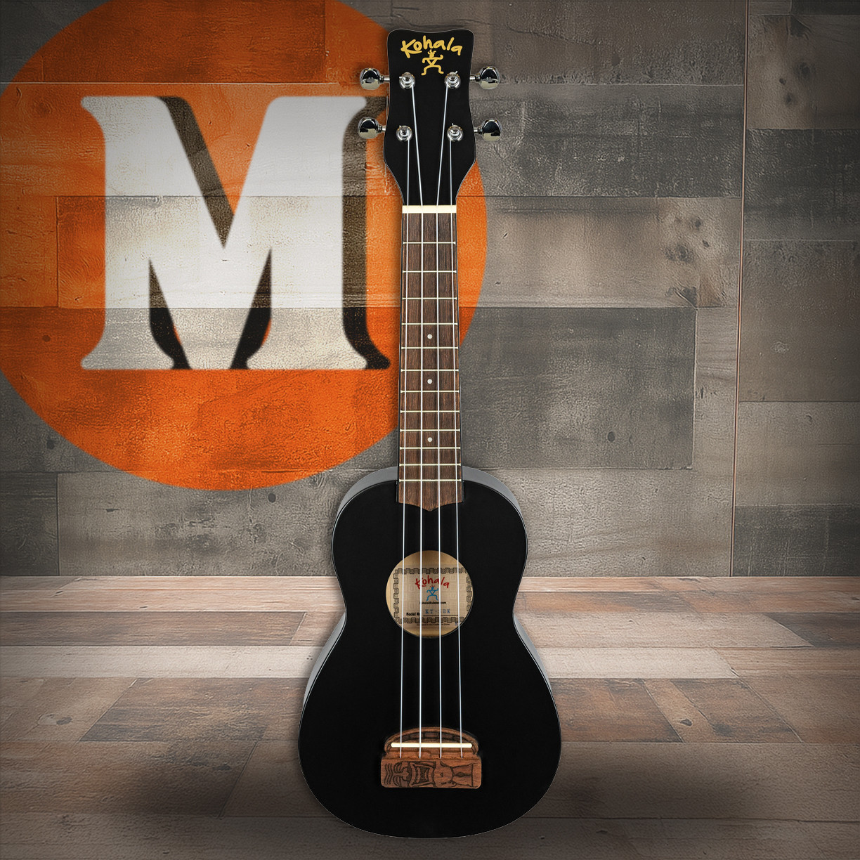 Kohala Soprano Tiki Series Ukulele Black (KT-SBK)