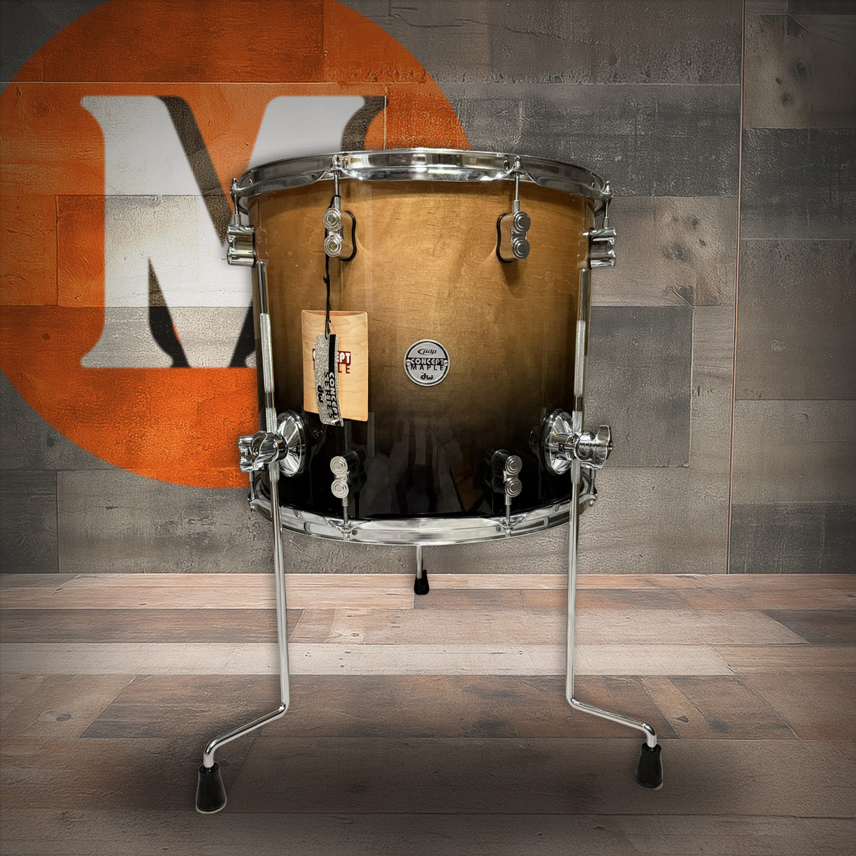 PDP Concept Maple 14x16 Floor Tom - Natural to Charcoal  - Open Box | Musician Madness