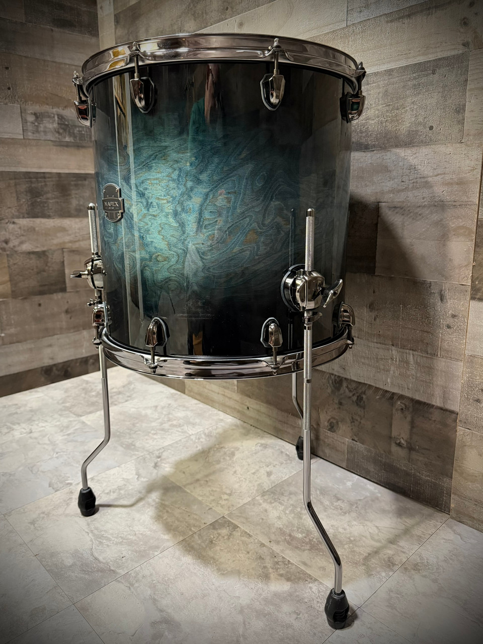 Mapex Saturn V 16x16 Floor Tom - Deep Water Maple Burl - Open Box | Musician Madness