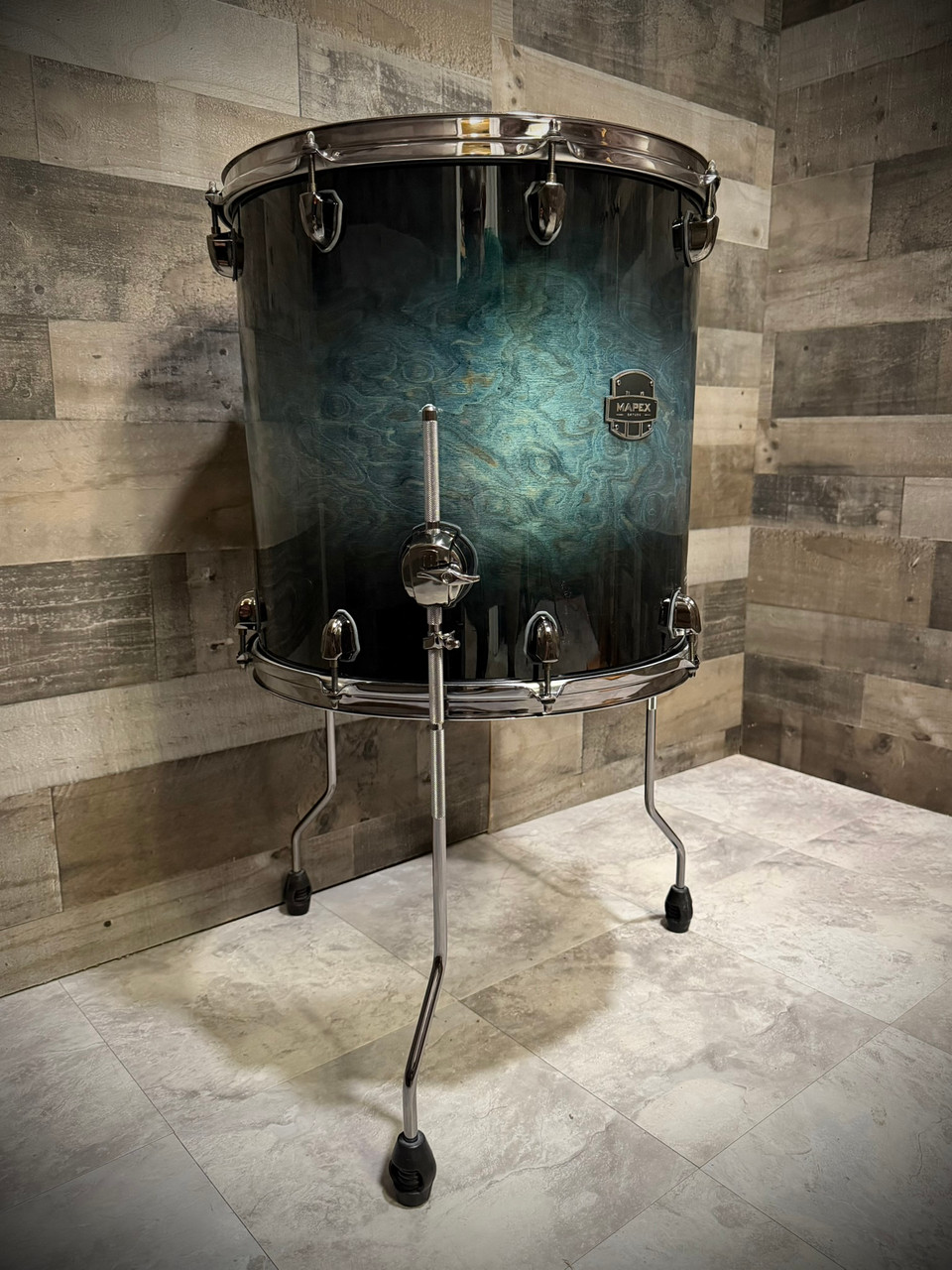 Mapex Saturn V 16x16 Floor Tom - Deep Water Maple Burl - Open Box | Musician Madness