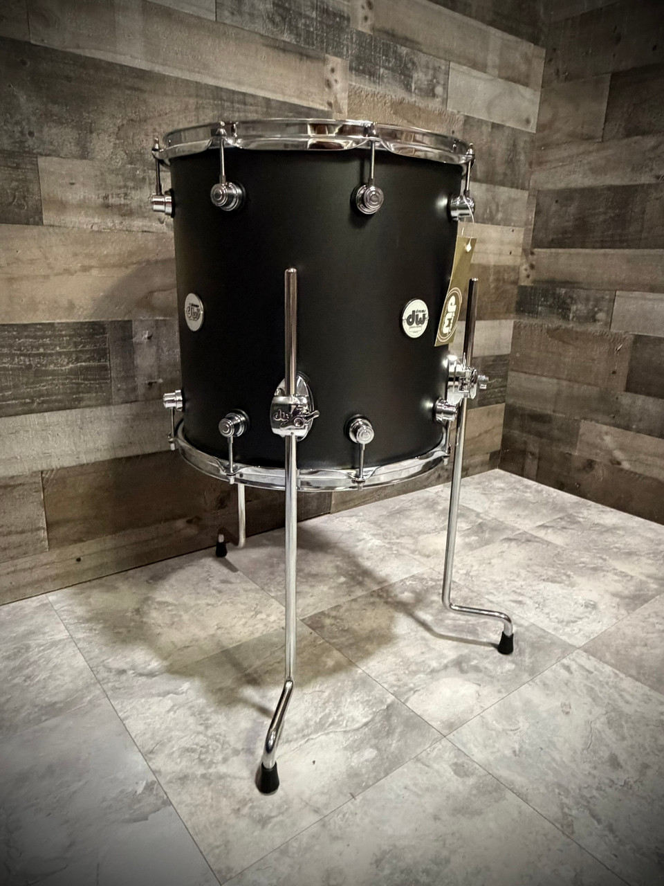 DW Design Series 14x14 Floor Tom - Iron Satin Metallic -Open Box