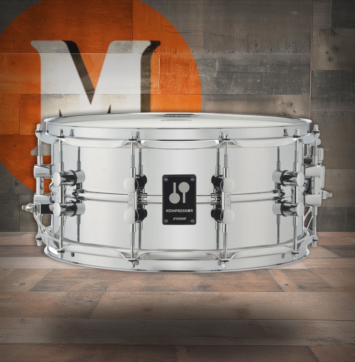 Sonor Kompressor Snare Drum 14" x 6.5" Steel - Open Box (KS-1465-SDS)