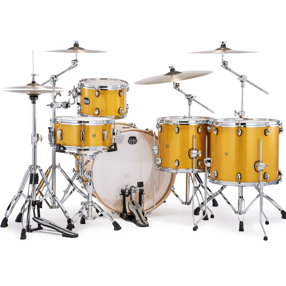 Mapex Mars Birch 5 Piece Crossover Shell Pack - Sunflower Sparkle (MA528SFYD) | Musician Madness