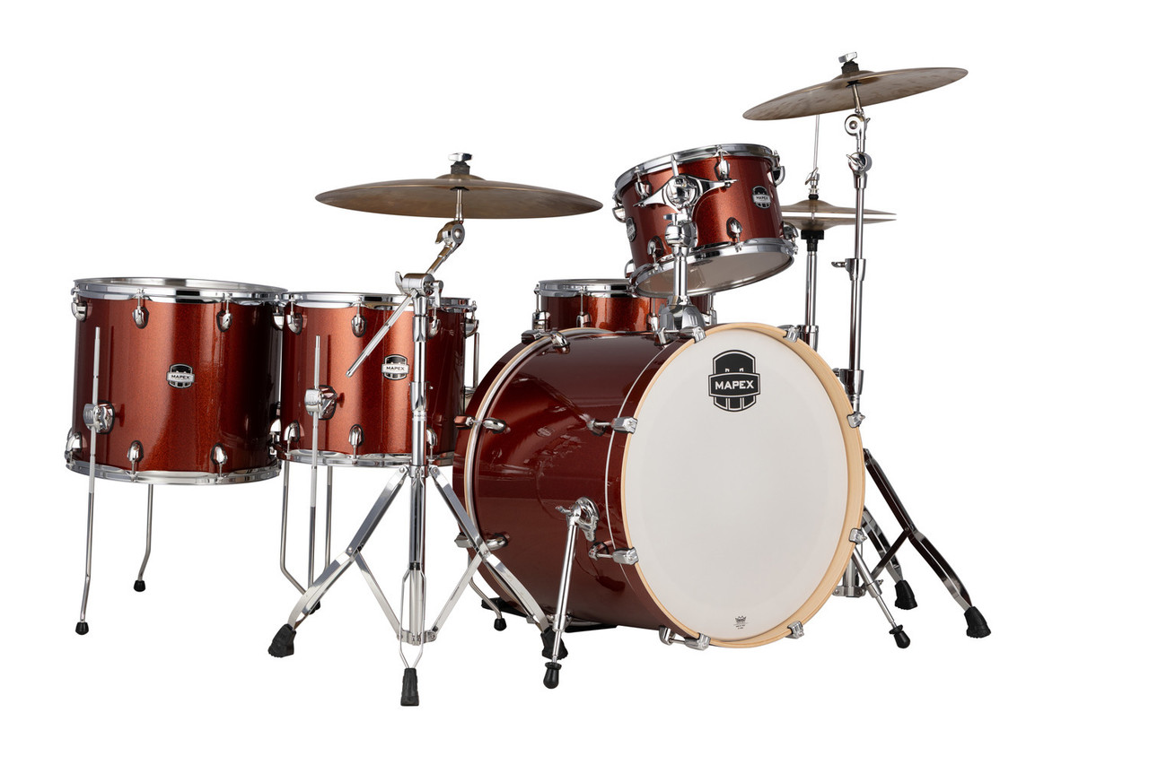 Mapex Mars Birch 5 Piece Crossover Shell Pack - Blood Orange Sparkle (MA528SFOR) | Musician Madness