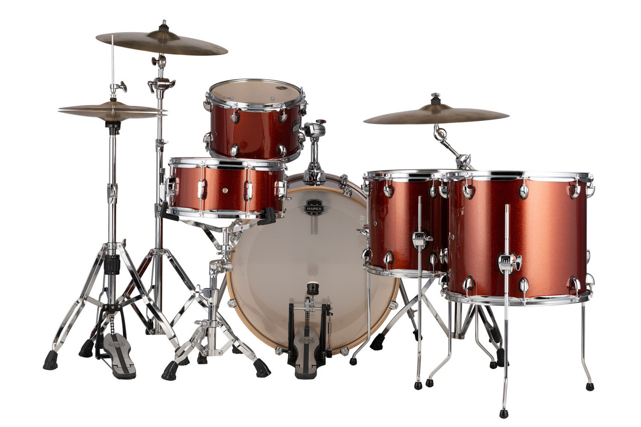 Mapex Mars Birch 5 Piece Crossover Shell Pack - Blood Orange Sparkle (MA528SFOR) | Musician Madness
