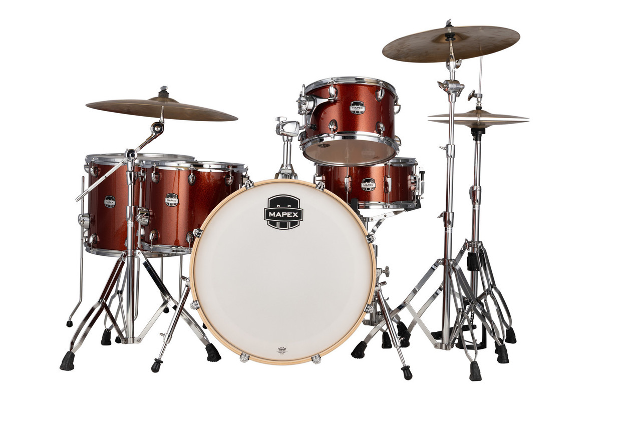 Mapex Mars Birch 5 Piece Crossover Shell Pack - Blood Orange Sparkle (MA528SFOR) | Musician Madness