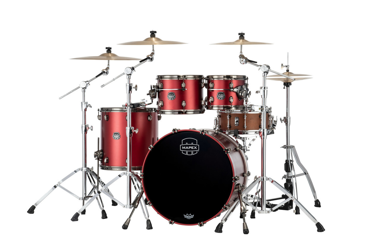 Mapex Saturn Evolution Rock 4 Piece Shell Pack Without Snare - Tuscan Red (SE529XMBPA)