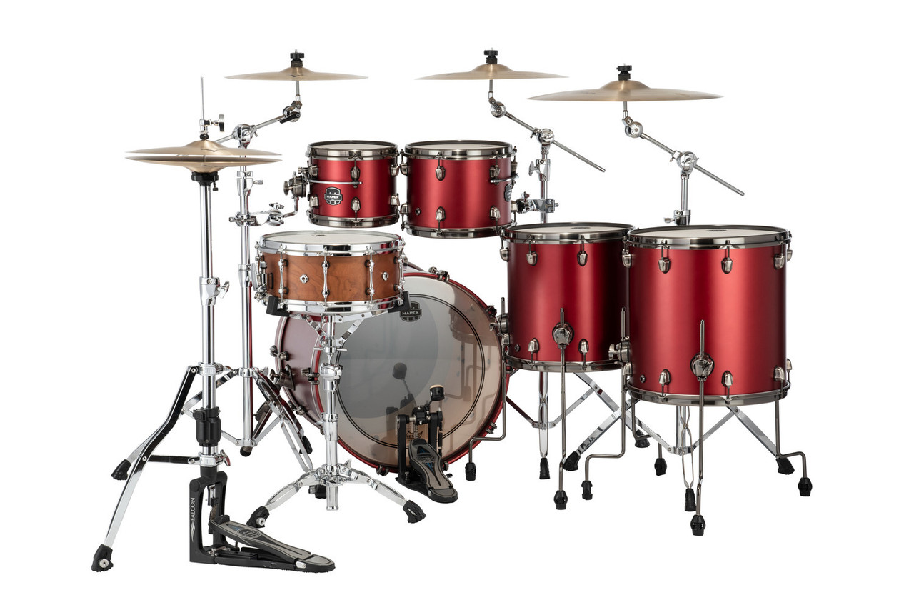 Mapex Saturn Evolution Workhorse 5 Piece Shell Pack Without Snare - Tuscan Red (SE628XBBPA)