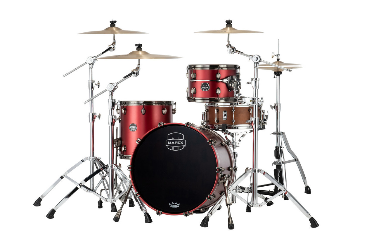 Mapex Saturn Evolution Hybrid Straight Ahead 3 Shell Pack Without Snare - Tuscan Red (SE401XHBPA) | Musician Madness
