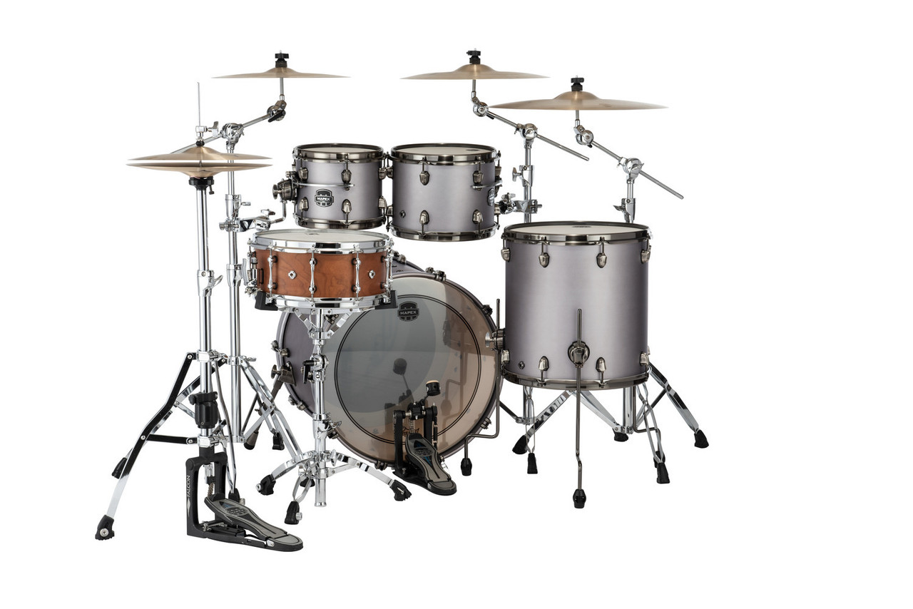 Mapex Saturn Evolution Rock 4 Piece Shell Pack Without Snare - Gun Metal Grey (SE529XMBPG)