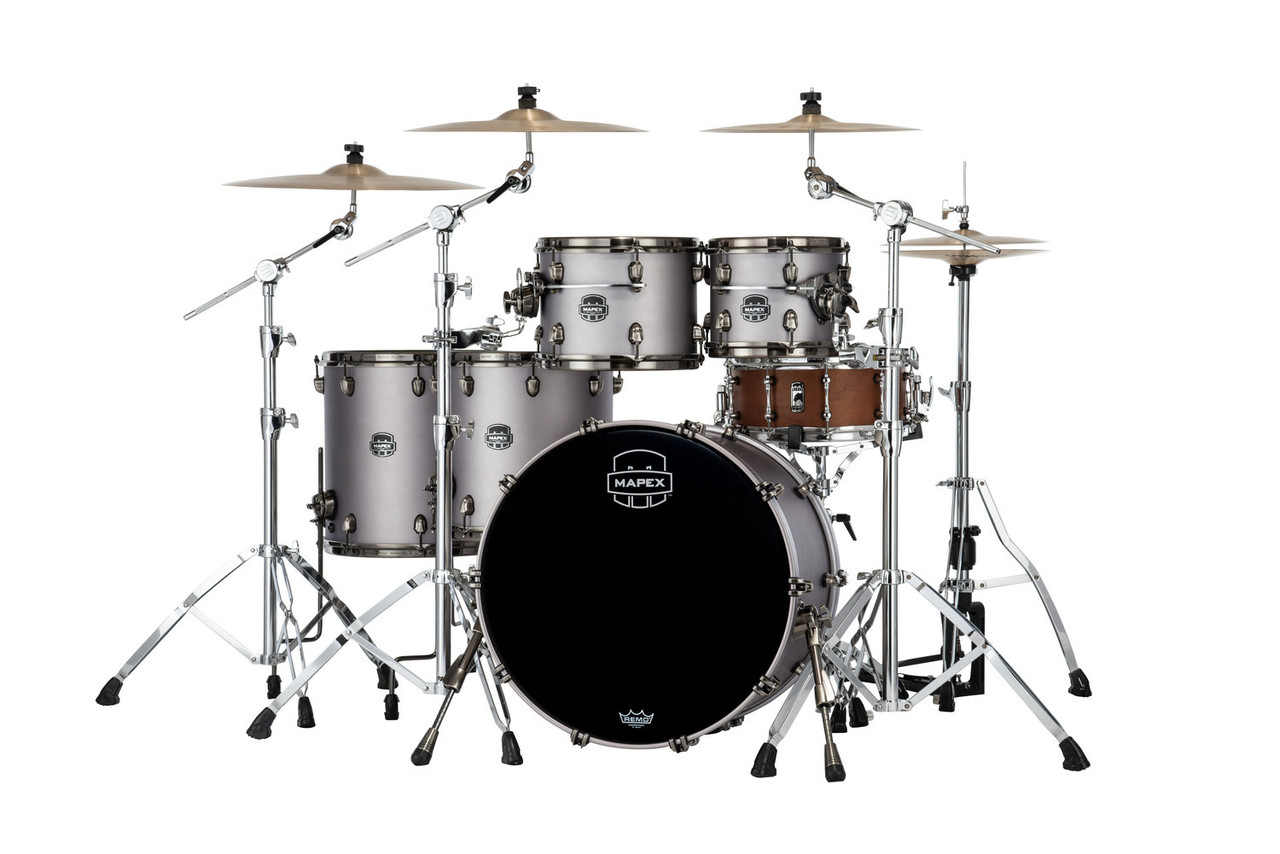 Mapex Saturn Evolution  Workhorse 5 Piece Shell Pack Without Snare - Gun Metal Grey  (SE628XBBPG) | Musician Madness