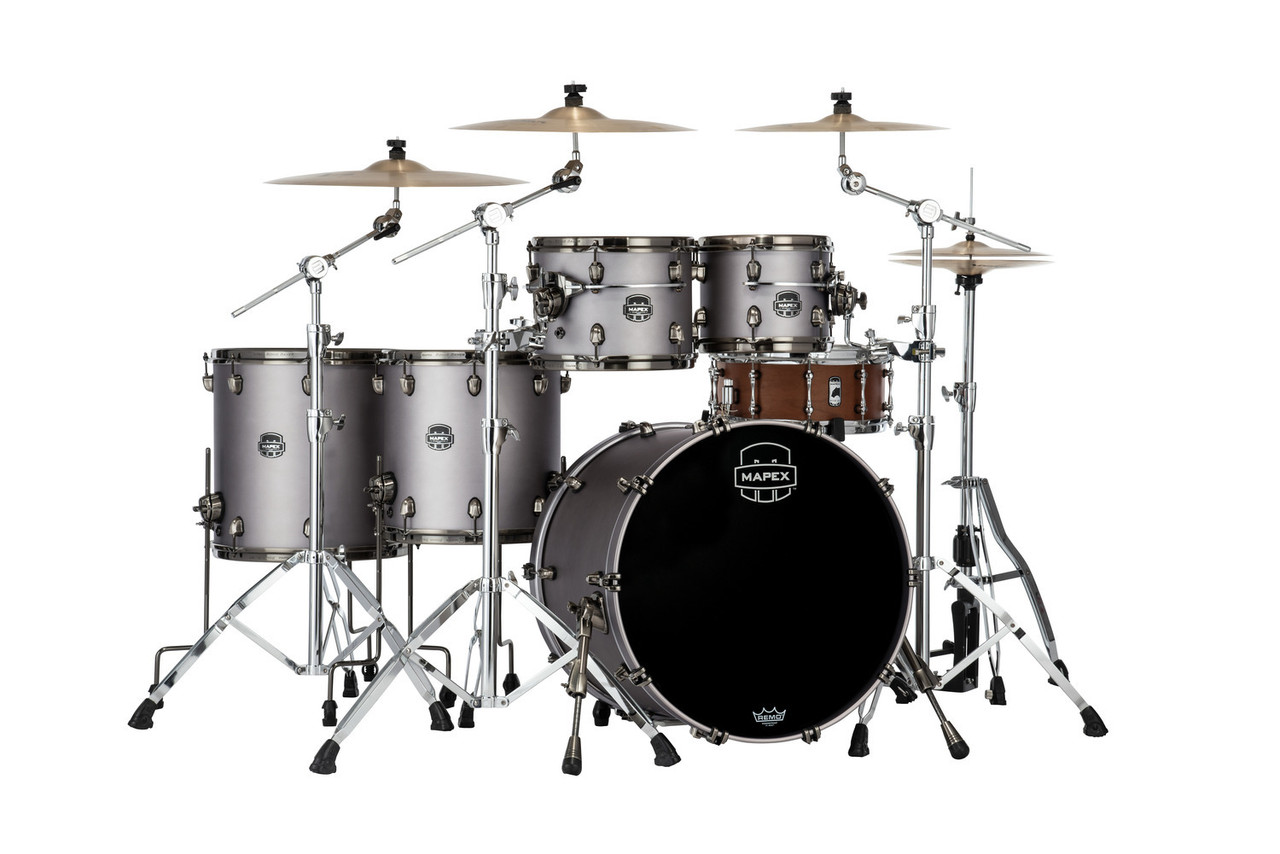 Mapex Saturn Evolution  Workhorse 5 Piece Shell Pack Without Snare - Gun Metal Grey  (SE628XBBPG) | Musician Madness