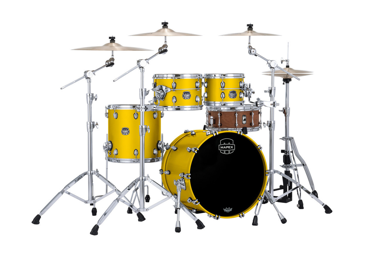 Mapex Saturn Evolution Fusion 4 Piece Shell Pack Without Snare - Tuscan Yellow (SE504XMPM) | Musician Madness