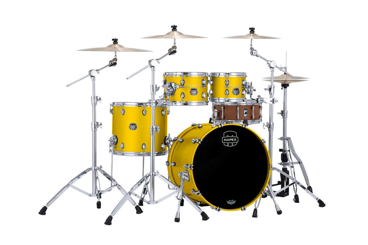 Mapex Saturn Evolution Classic 4 Piece Shell Pack Without Snare - Tuscan Yellow (SE529XEMPM) | Musician Madness