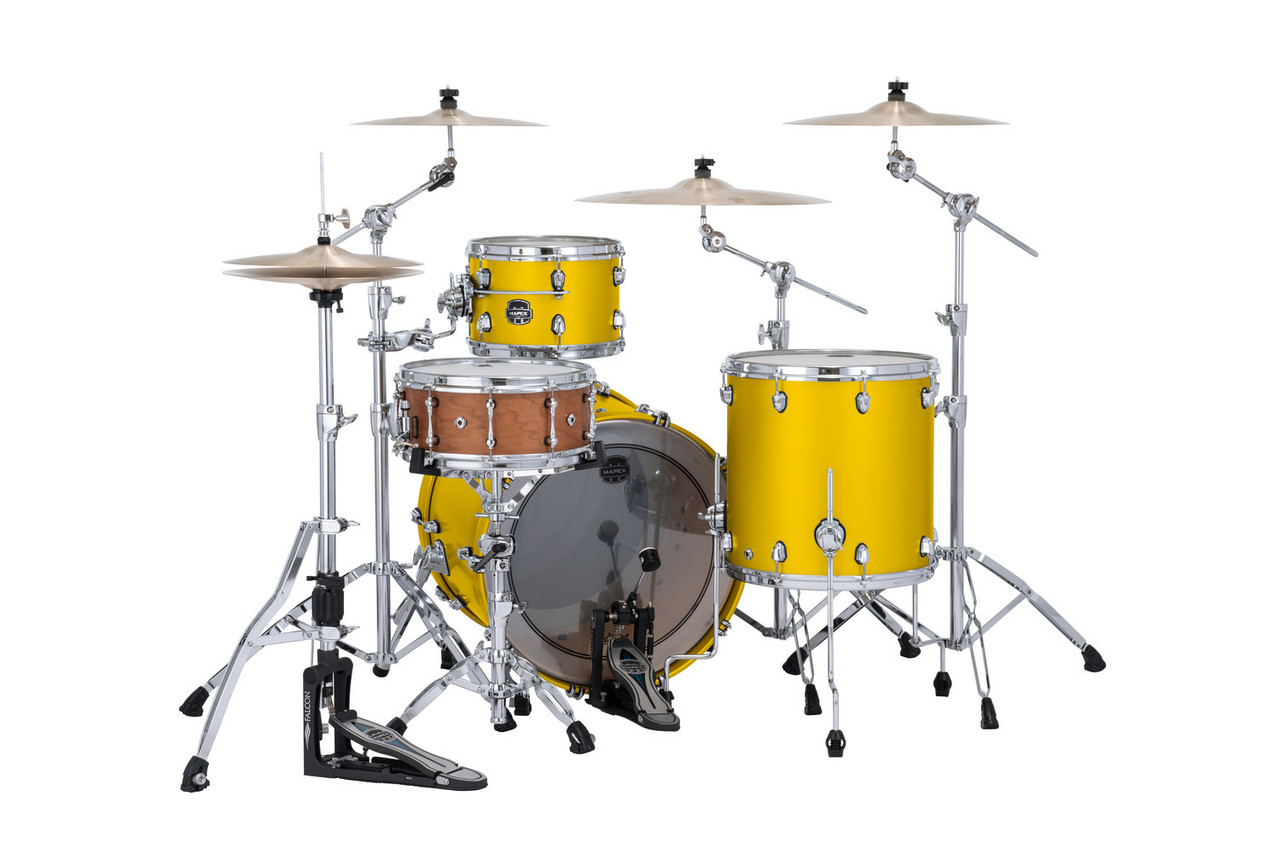 Mapex Saturn Evolution Hybrid Organic Rock 3 Piece Shell Pack Without Snare - Tuscan Yellow (SE426XHPM)