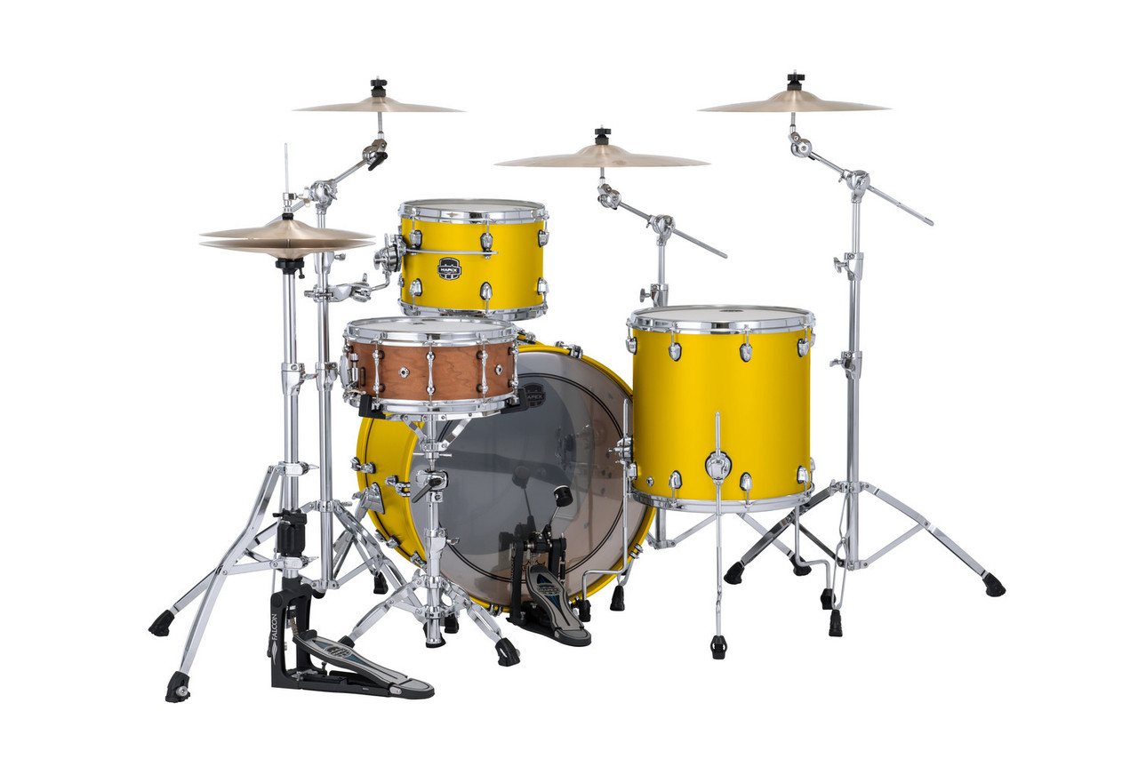 Mapex Saturn Evolution Hybrid Powerhouse Rock 3 Piece Shell Pack Without Snare - Tuscan Yellow (SE446XHPM) | Musician Madness