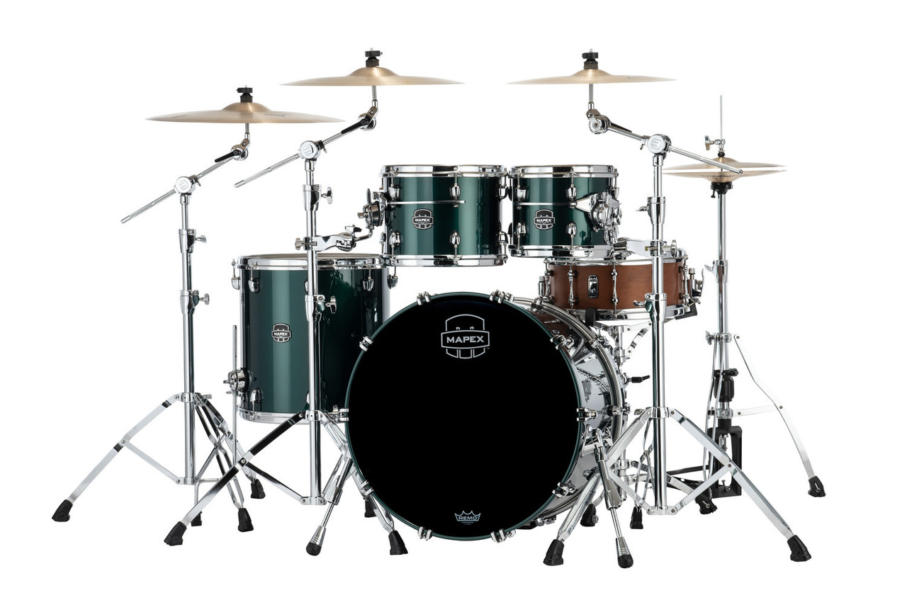 Mapex Saturn Evolution Rock 4 Piece Shell Pack Without Snare - Brunswick Green (SE529XMPQ)