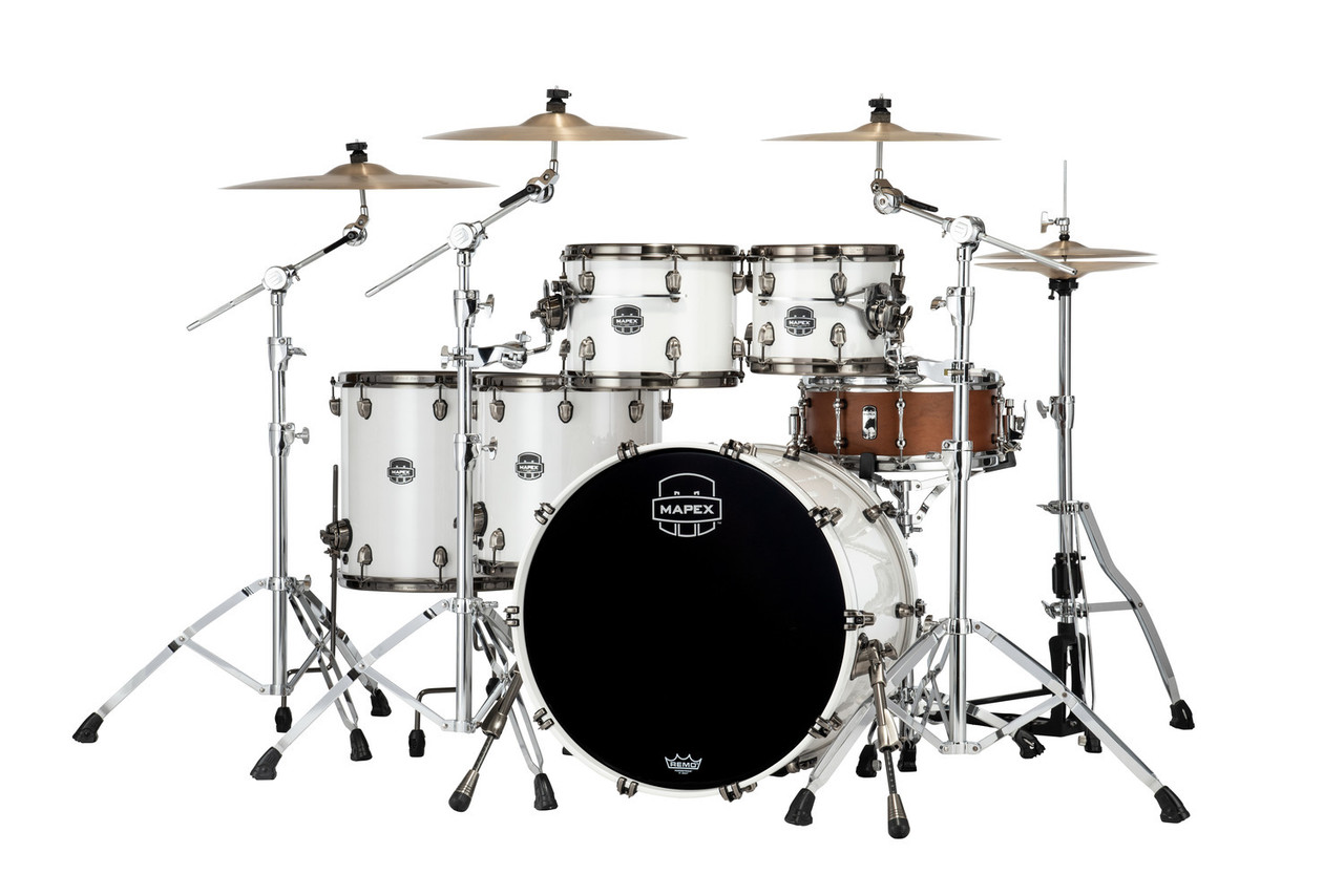 Mapex Saturn Evolution Workhorse 5 Piece Shell Pack Without Snare - Polar White (SE628XMBPI)