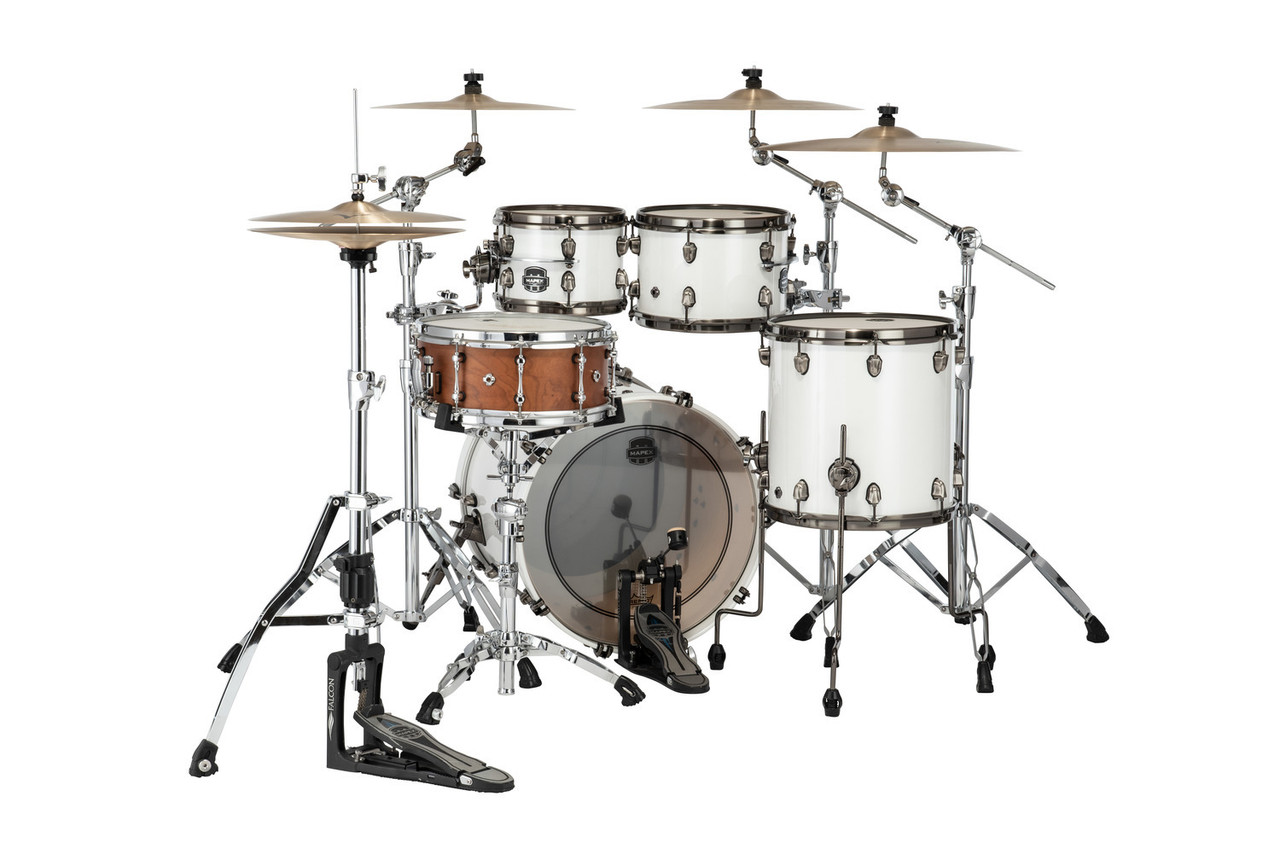 Mapex Saturn Evolution Fusion 4 Piece Shell Pack Without Snare - Polar White (SE504XBBPI)
