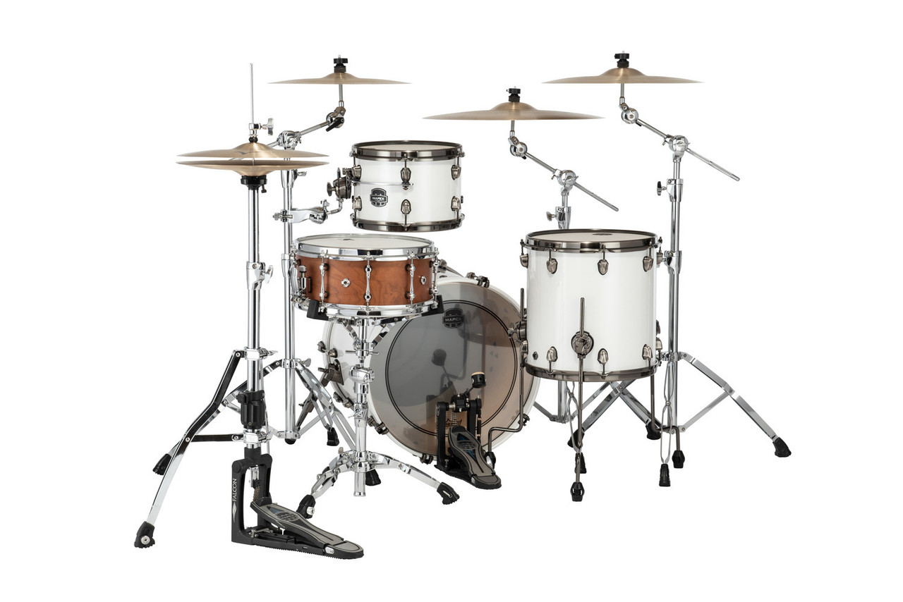Mapex Saturn Evolution Hybrid Straight Ahead 3 Shell Pack Without Snare - Polar White (SE401XHBPI) | Musician Madness