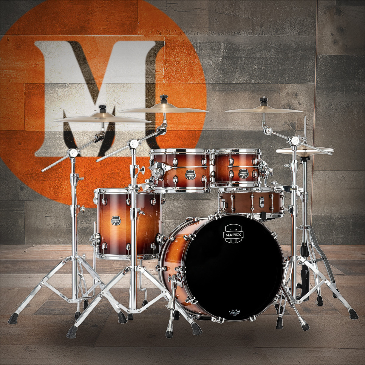 Mapex Saturn Evolution Fusion 4 Piece Shell Pack Without Snare - Exotic Sunburst (SE504XBPO)