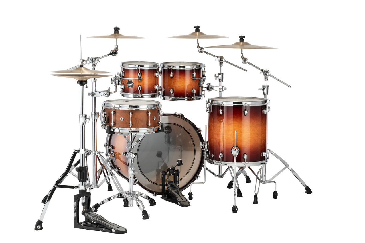 Mapex Saturn Evolution Rock 4 Piece Shell Pack Without Snare - Exotic Sunburst (SE529XBPO) | Musician Madness