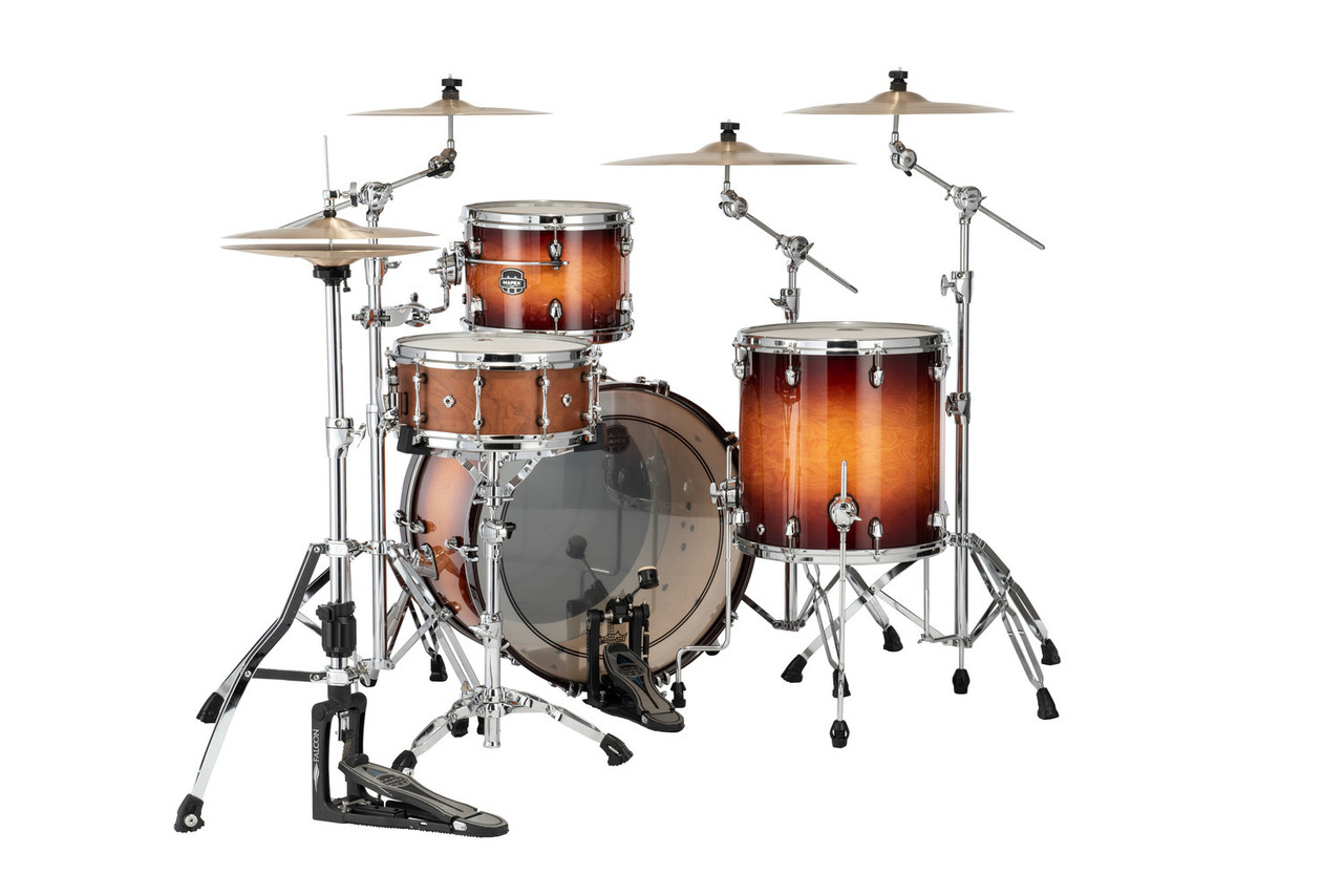 Mapex Saturn Evolution Hybrid Powerhouse Rock 3 Piece Shell Pack Without Snare - Exotic Sunburst (SE446XHPO)