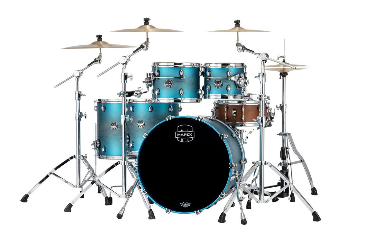 Mapex Saturn Evolution Workhorse 5 Piece Shell Pack Without Snare - Exotic Azure Burst (SE628XMPT)