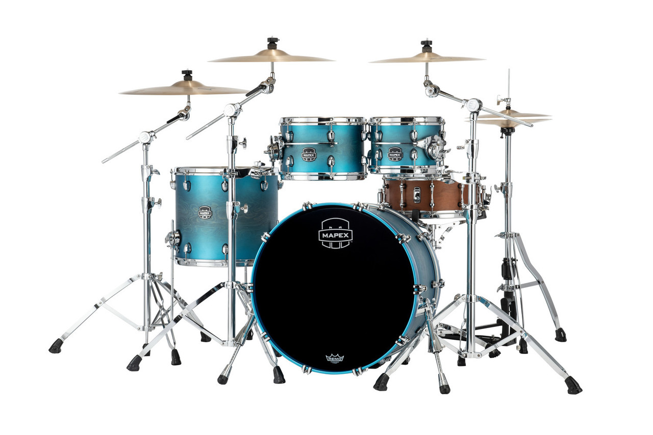 Mapex Saturn Evolution Classic 4 Piece Shell Pack Without Snare - Exotic Azure Burst (SE529XEMPT)