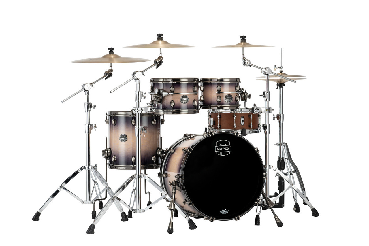 Mapex Saturn Evolution Fusion 4 Piece Shell Pack Without Snare - Exotic Violet Burst (SE504XMBPZ) | Musician Madness