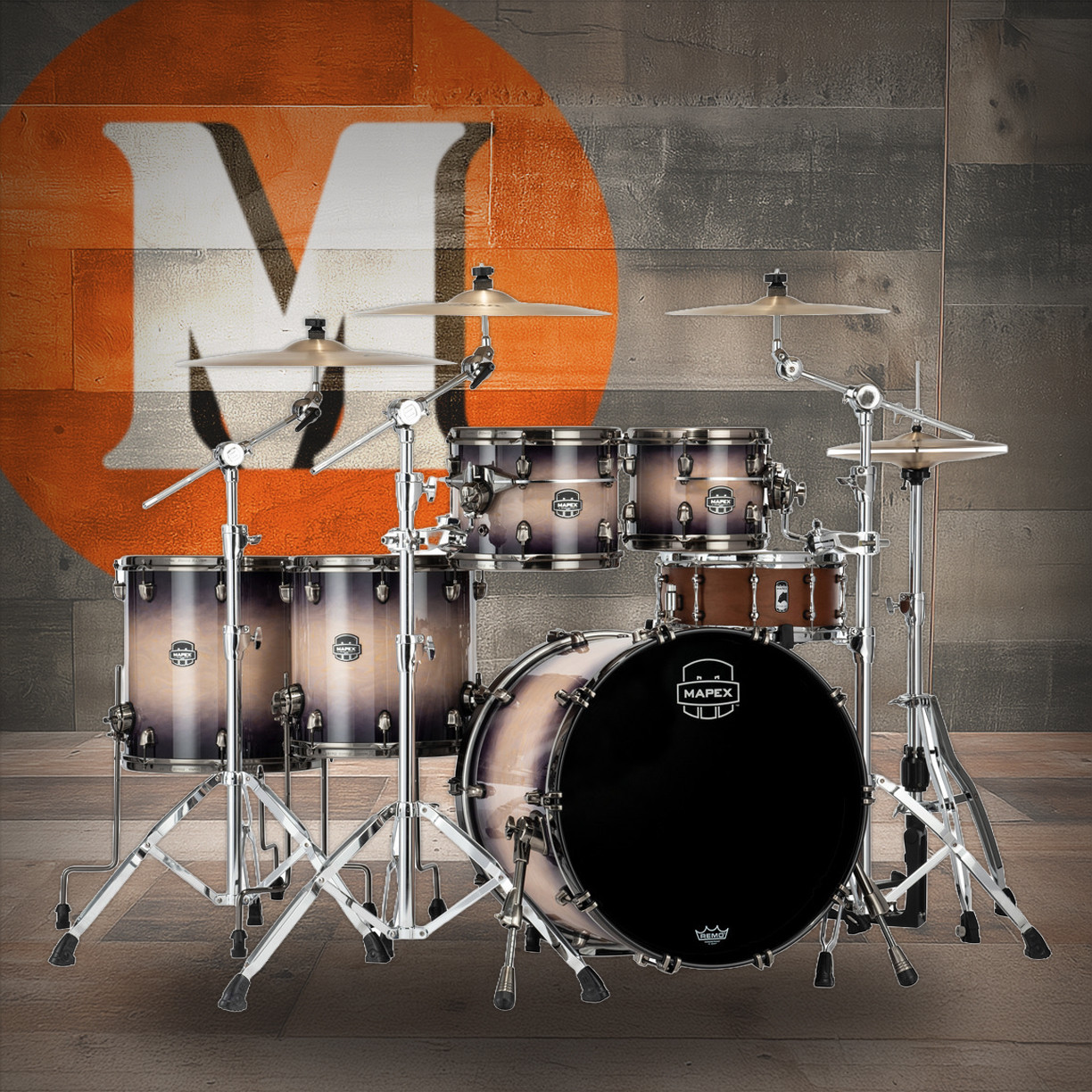 Mapex Saturn Evolution Workhorse 5 Piece Shell Pack Without Snare - Exotic Violet Burst (SE628XBBPZ)