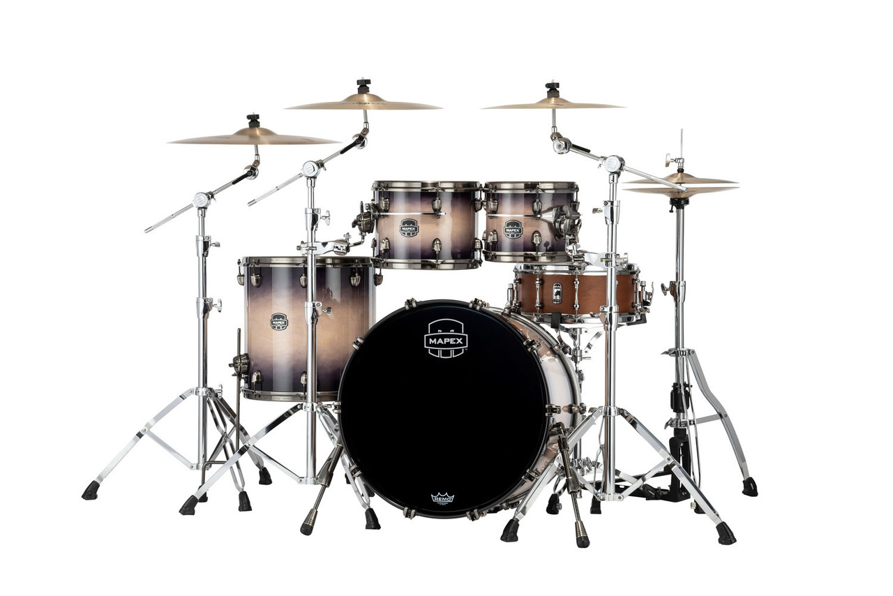 Mapex Saturn Evolution Rock 4 Piece Shell Pack Without Snare - Exotic Violet Burst (SE529XBBPZ) | Musician Madness