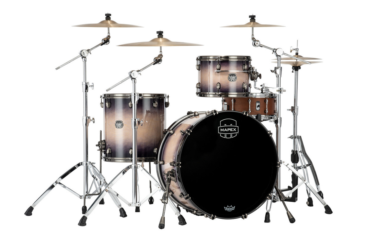 Mapex Saturn Evolution Hybrid Powerhouse Rock 3 Piece Shell Pack Without Snare - Exotic Violet Burst (SE446XHBPZ)
