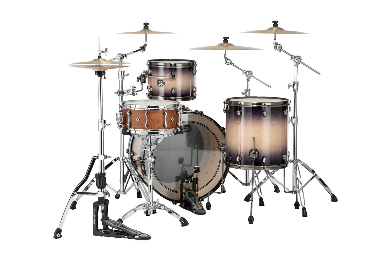 Mapex Saturn Evolution Hybrid Powerhouse Rock 3 Piece Shell Pack Without Snare - Exotic Violet Burst (SE446XHBPZ) | Musician Madness