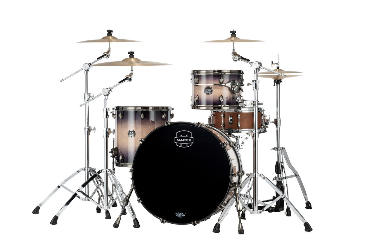 Mapex Saturn Evolution Hybrid Powerhouse Rock 3 Piece Shell Pack Without Snare - Exotic Violet Burst (SE446XHBPZ)