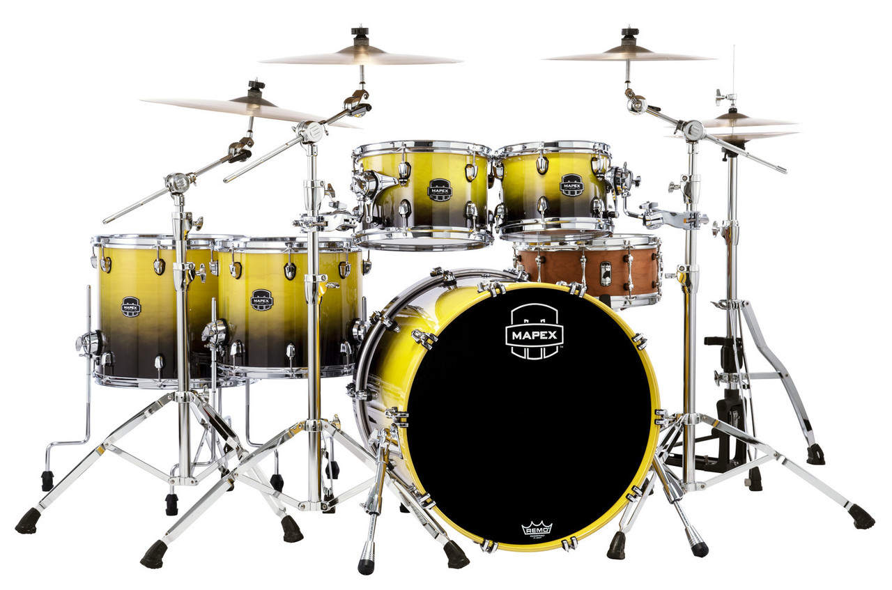 Mapex Saturn Studioease 5 Piece Shell Pack Without Snare - Sulphur Fade (SR628XUUJ)