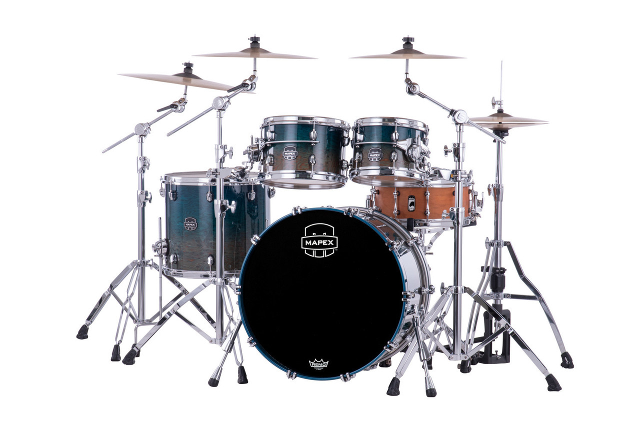 Mapex Saturn Evolution Classic 4 Piece Shell Pack Without Snare - Exotic Aegean Fade (SE529XEBOE)