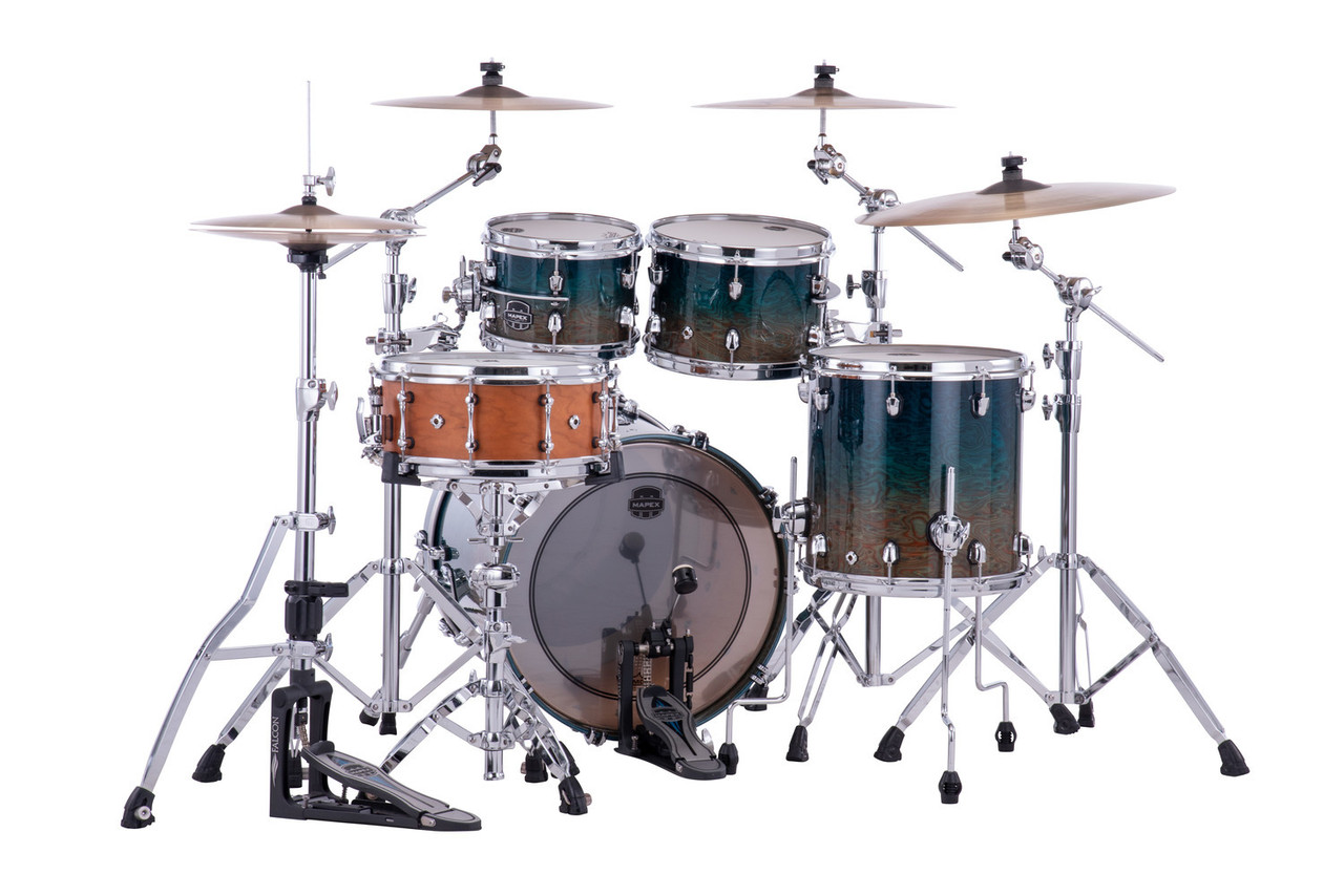 Mapex Saturn Evolution Fusion 4 Piece Shell Pack Without Snare - Exotic Aegean Fade (SE504XMOE) | Musician Madness