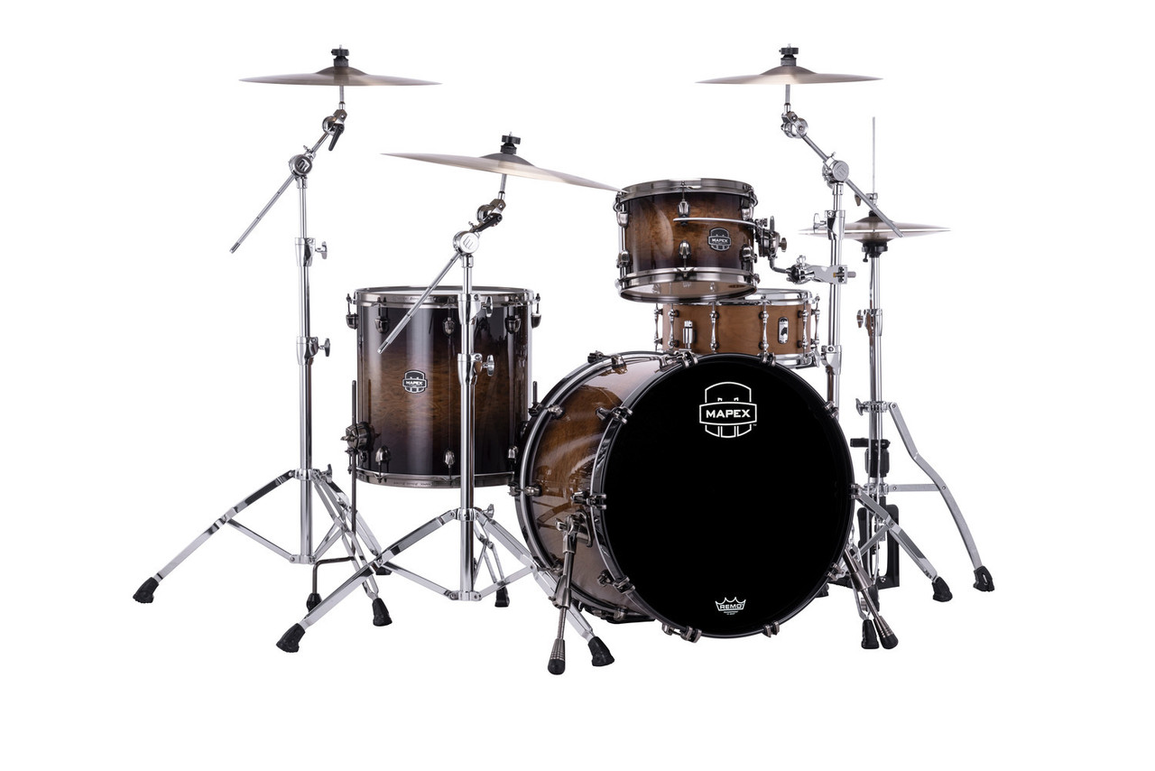 Mapex Saturn Evolution Hybrid Powerhouse Rock 3 Piece Shell Pack Without Snare - Night Forest Burst (SE426XHBMZ)