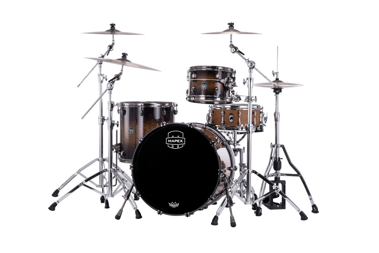 Mapex Saturn Evolution Hybrid Powerhouse Rock 3 Piece Shell Pack Without Snare - Night Forest Burst (SE426XHBMZ)