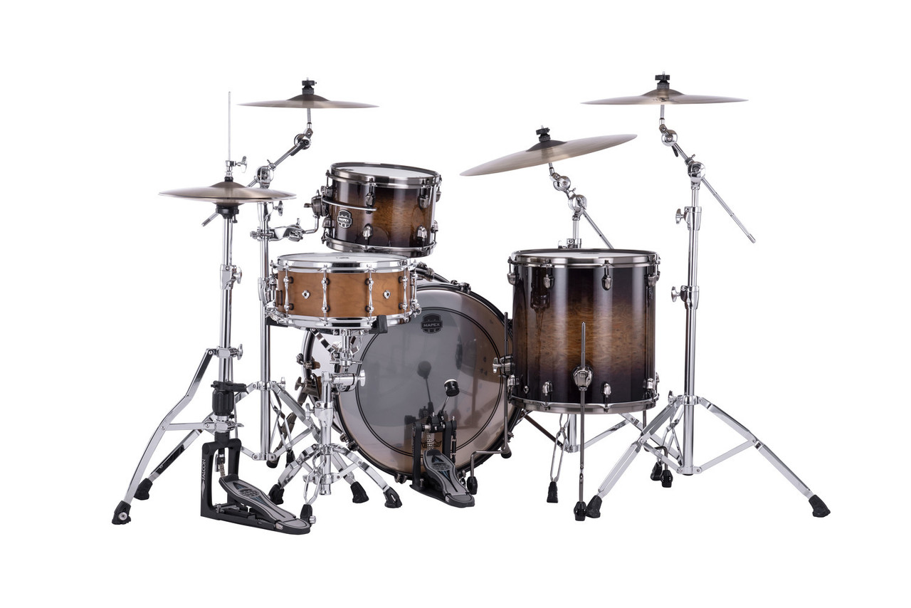Mapex Saturn Evolution Hybrid Powerhouse Rock 3 Piece Shell Pack Without Snare - Night Forest Burst  (SE426XHBMZ) | Musician Madness