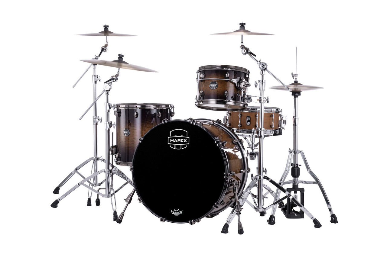 Mapex Saturn Evolution Hybrid Powerhouse Rock 3 Piece Shell Pack Without Snare - Exotic Night Forest Burst (SE446XHBMZ)