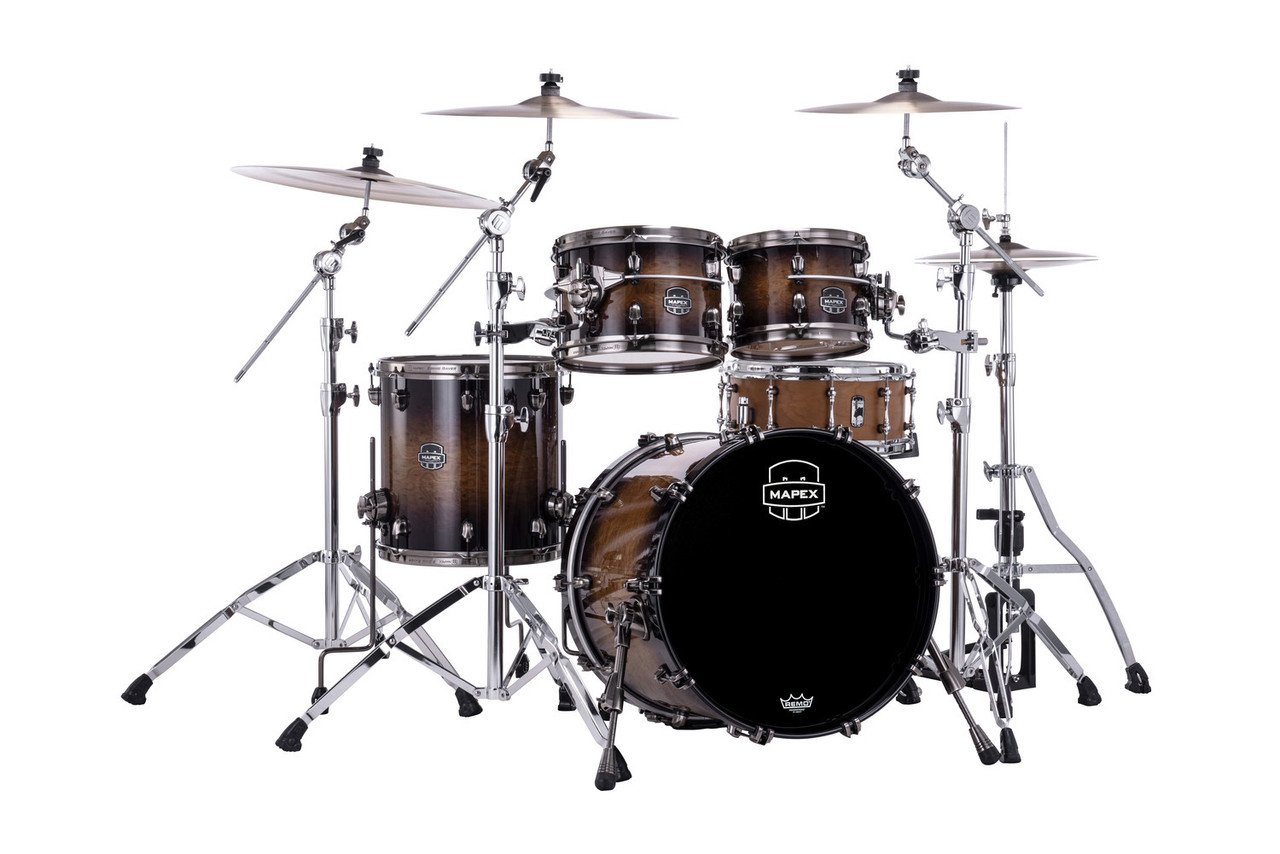 Mapex Saturn Evolution Fusion 4 Piece Shell Pack Without Snare - Exotic Night Forest Burst  (SE504XBBMZ) | Musician Madness