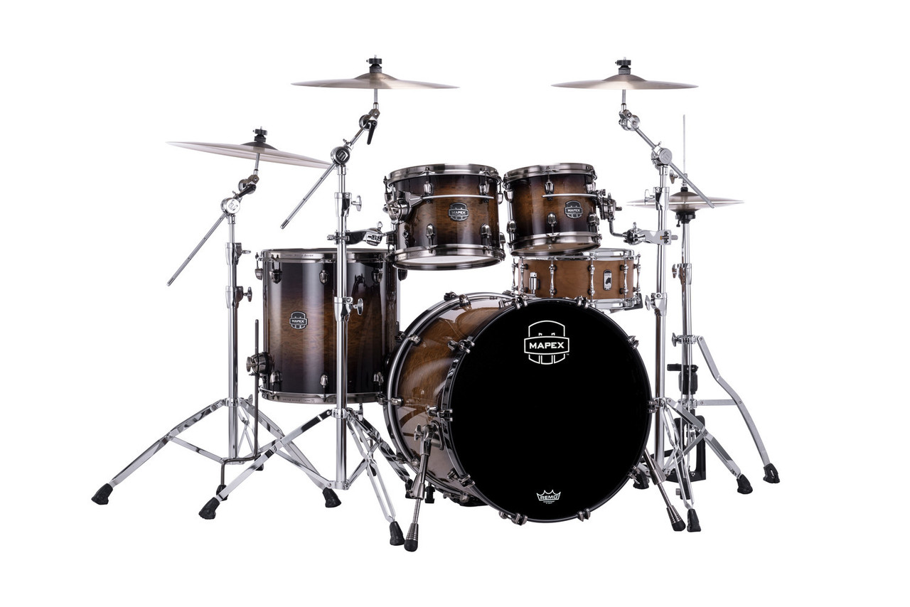Mapex Saturn Evolution Rock 4 Piece Shell Pack Without Snare - Exotic Night Forest Burst  (SE529XBBMZ) | Musician Madness