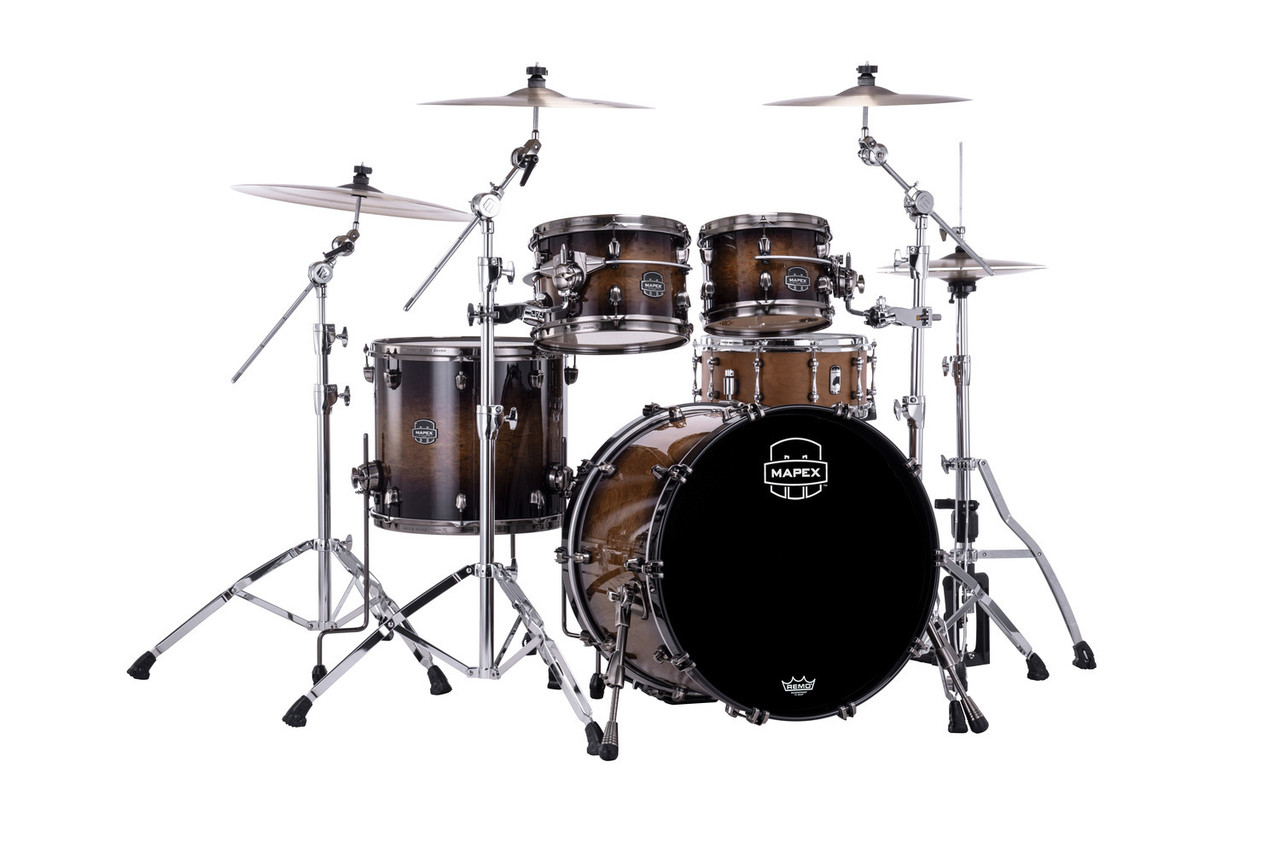 Mapex Saturn Evolution Classic 4 Piece Shell Pack Without Snare - Exotic Night Forest Burst (SE529XEBBMZ) | Musician Madness