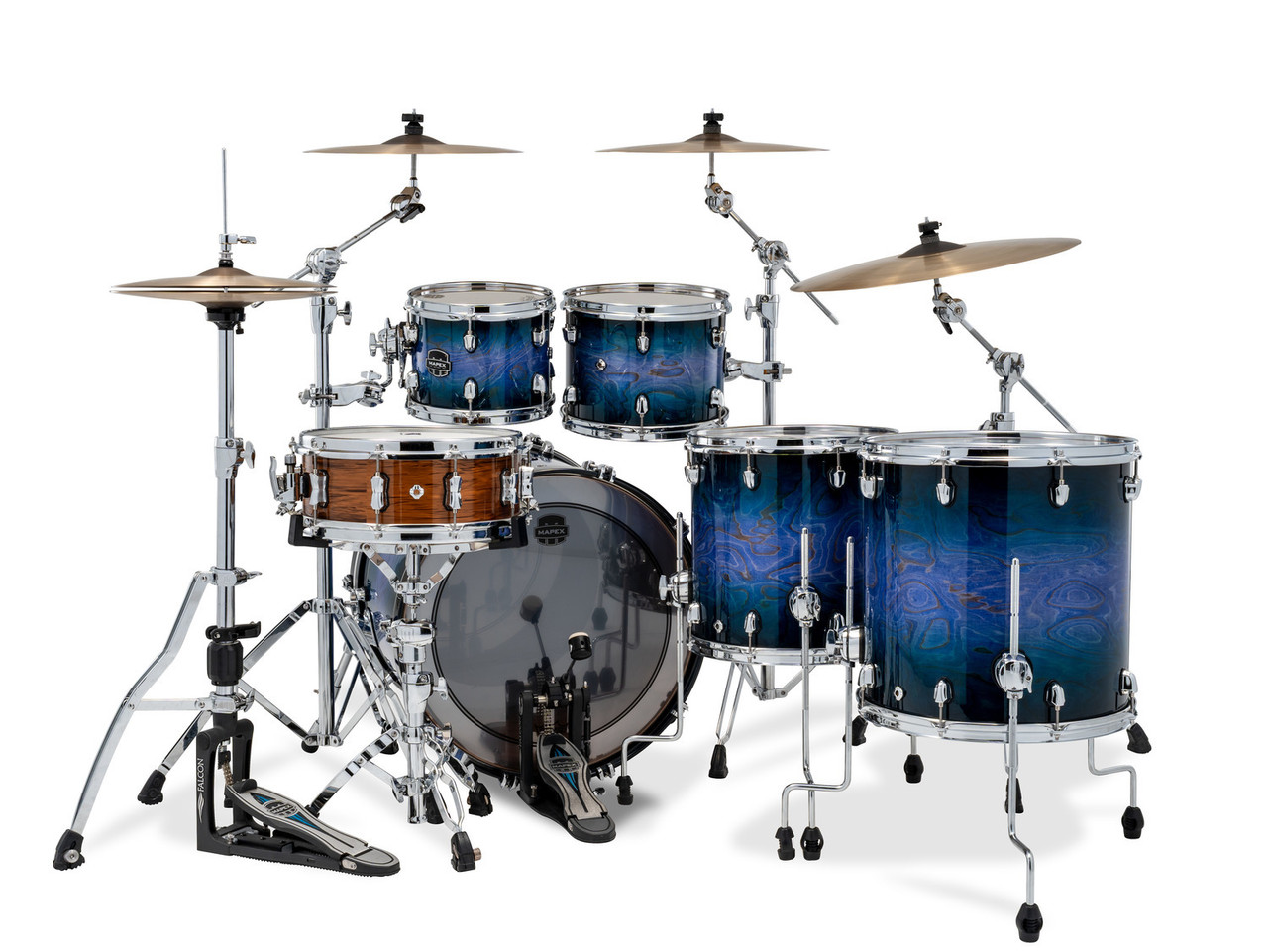 Mapex Saturn VI Standard 5 Piece Shell Pack Without Snare - Cobalt Burst (SR628XZXQ) | Musician Madness