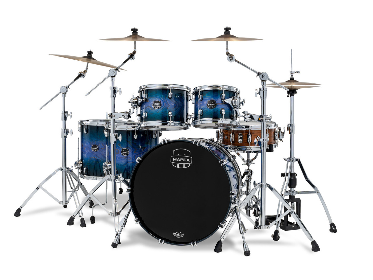 Mapex Saturn VI Standard 5 Piece Shell Pack Without Snare - Cobalt Burst (SR628XZXQ) | Musician Madness