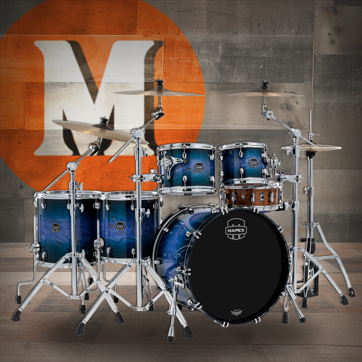 Mapex Saturn Vi Standard 5 Piece Shell Pack Without Snare - Cobalt Burst (SR628XZXQ)
