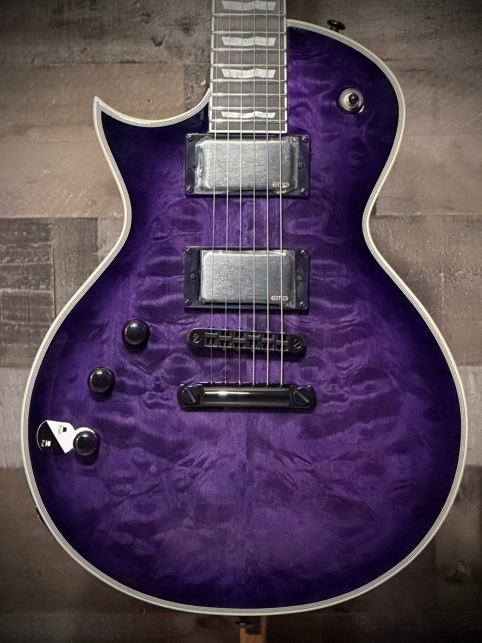 LTD EC-1000 QM Left Handed Electric Guitar - See Thru Purple