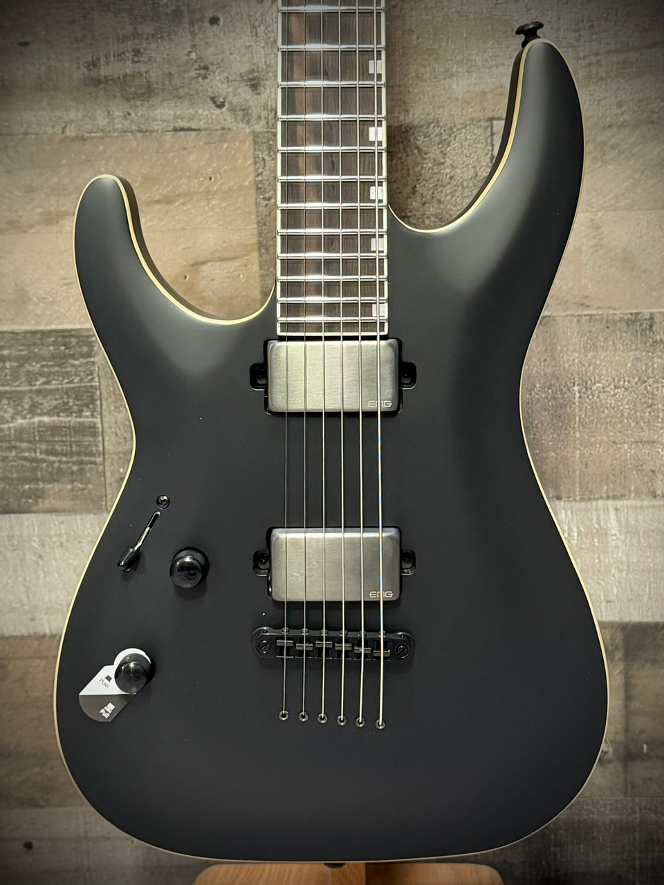 ESP LTD M-1000B Baritone Electric Guitar Black Satin (LM1000BBLKSLH)|Musician Madness